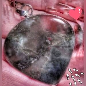Sterling Moss Agate Gemstone 925 Pendant